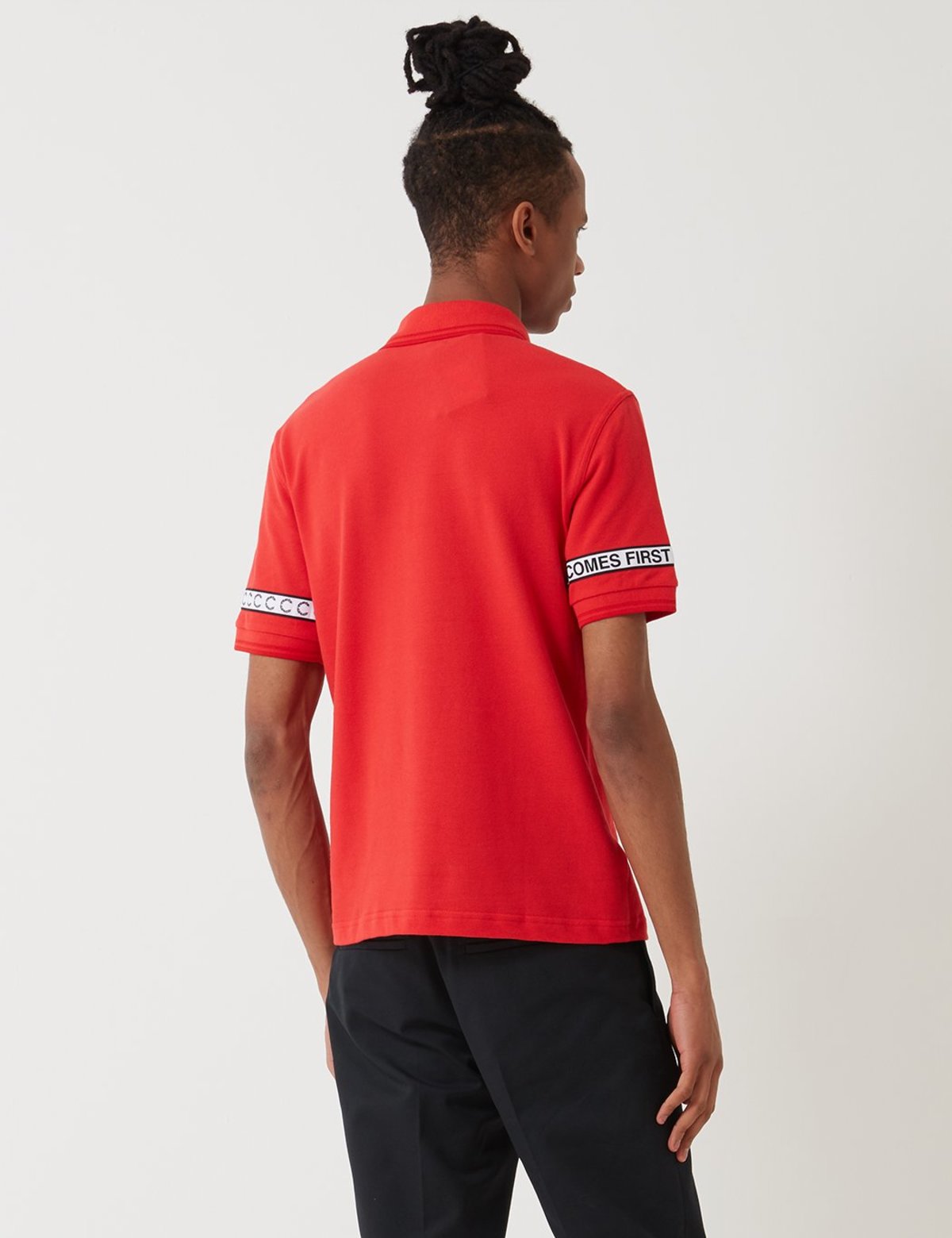 Fred Perry Art Comes First Taped Pique Shirt - Fire Red | Garmentory