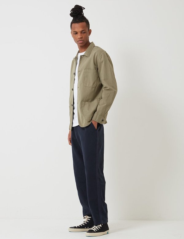 Portuguese Flannel Labura Cotton Workwear Jacket - Olive Green