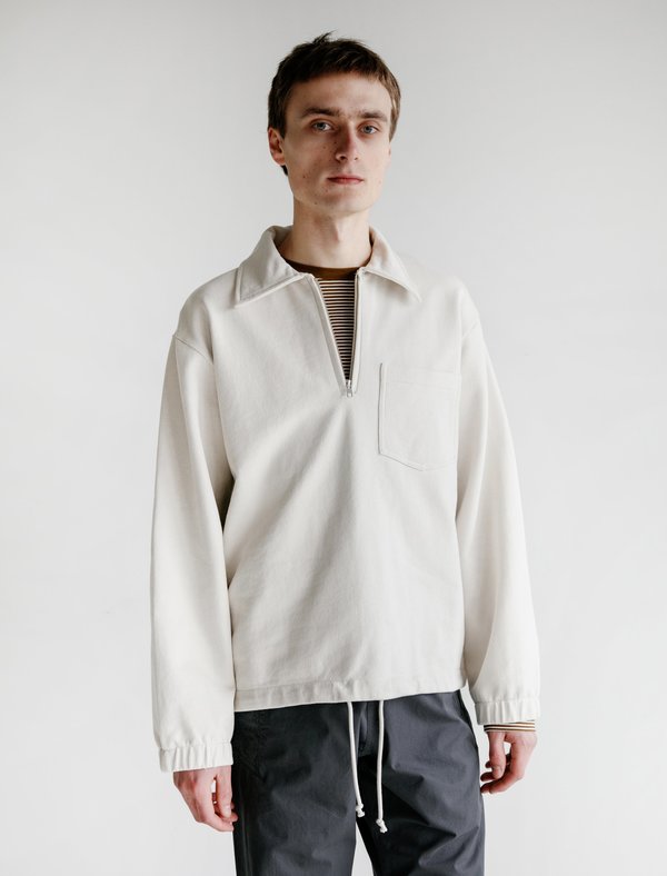 Margaret Howell MHL Dry Loopback Track Top - Chalk | Garmentory