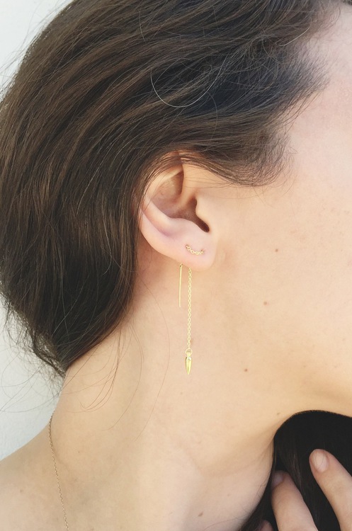 Pamela Love Suspension Ear Threaders in Yellow Gold Pamela Love Suspension Ear Threaders in Yellow Gold