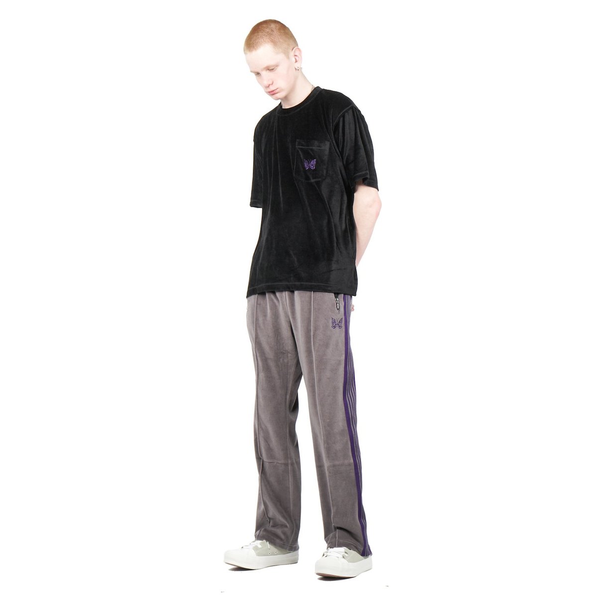 Needles Velour NARROW TRACK PANT - Grey | Garmentory