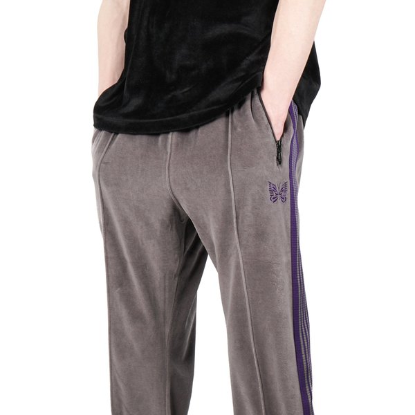Needles Velour NARROW TRACK PANT - Grey | Garmentory