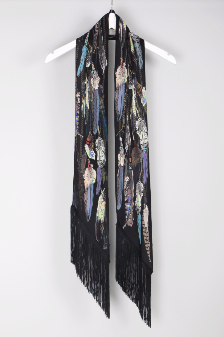 Embroidered Scarf Rockins Scarf Sale Ivory Plain Classic Skinny