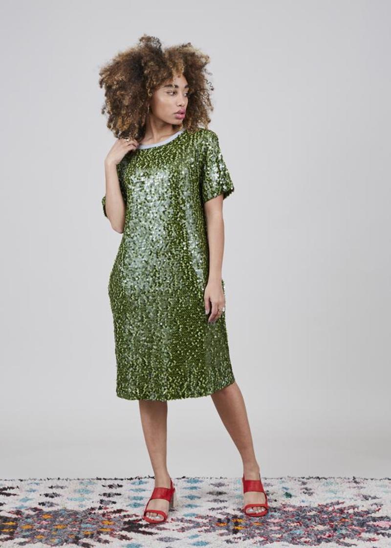 short a line prom dresses Glitter-Embroidered Short Prom Dress