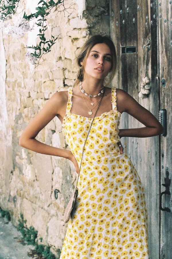 faithfull noemie floral midi dress Faithfull THE Brand Noemie Floral Midi Dress