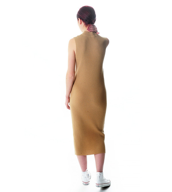 Ryan Roche Camel Cashmere Sweater Dress | Garmentory