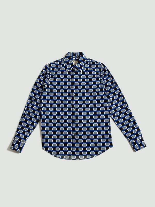 Marni Printed Shirt - Blue/Black Marni Printed Shirt - Blue/Black