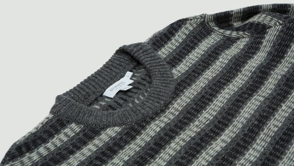 Sunspel Reverse Fair Isle Jumper - Grey/Black/White Sunspel Reverse Fair Isle Jumper - Grey/Black/White