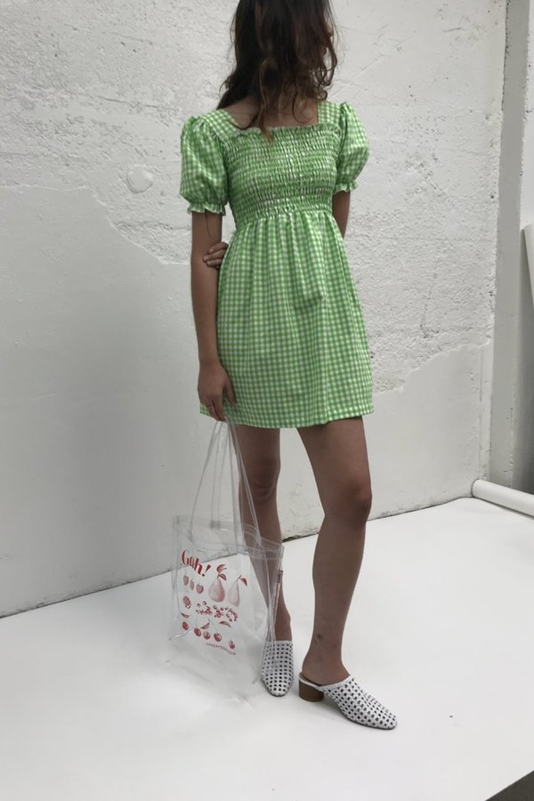 slim fit dress slacks Grace Dress in Green Gingham – Louise New York