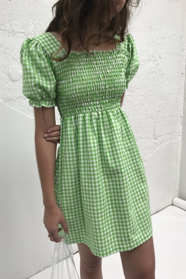 green emerald velvet dress Topshop Ruched Acid Print Midi Dress In Lime
