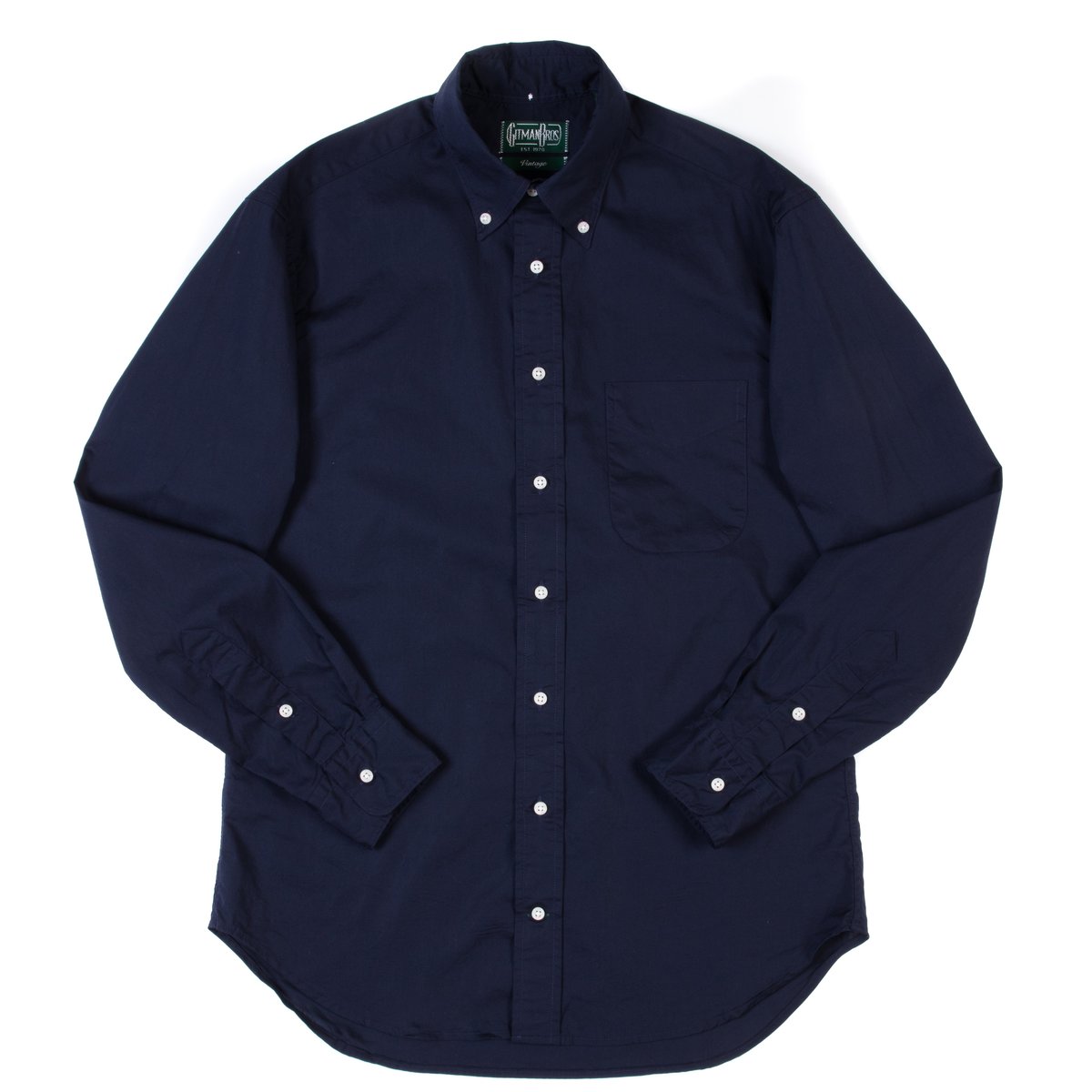 Gitman Bros. Button Down Shirt - Navy Washer Cloth - Image 1 of 4