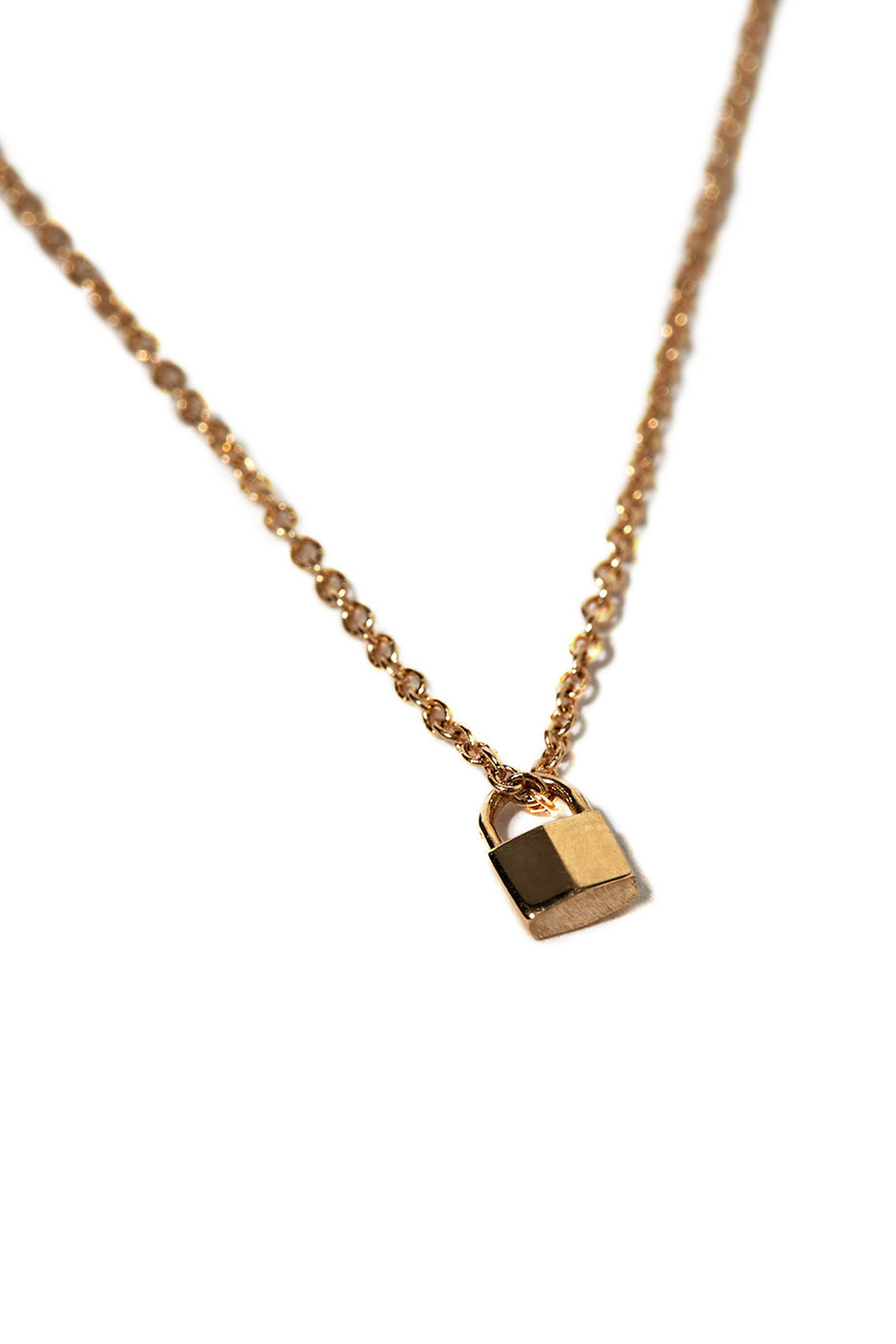 Tiny Padlock Necklace Gold Garmentory