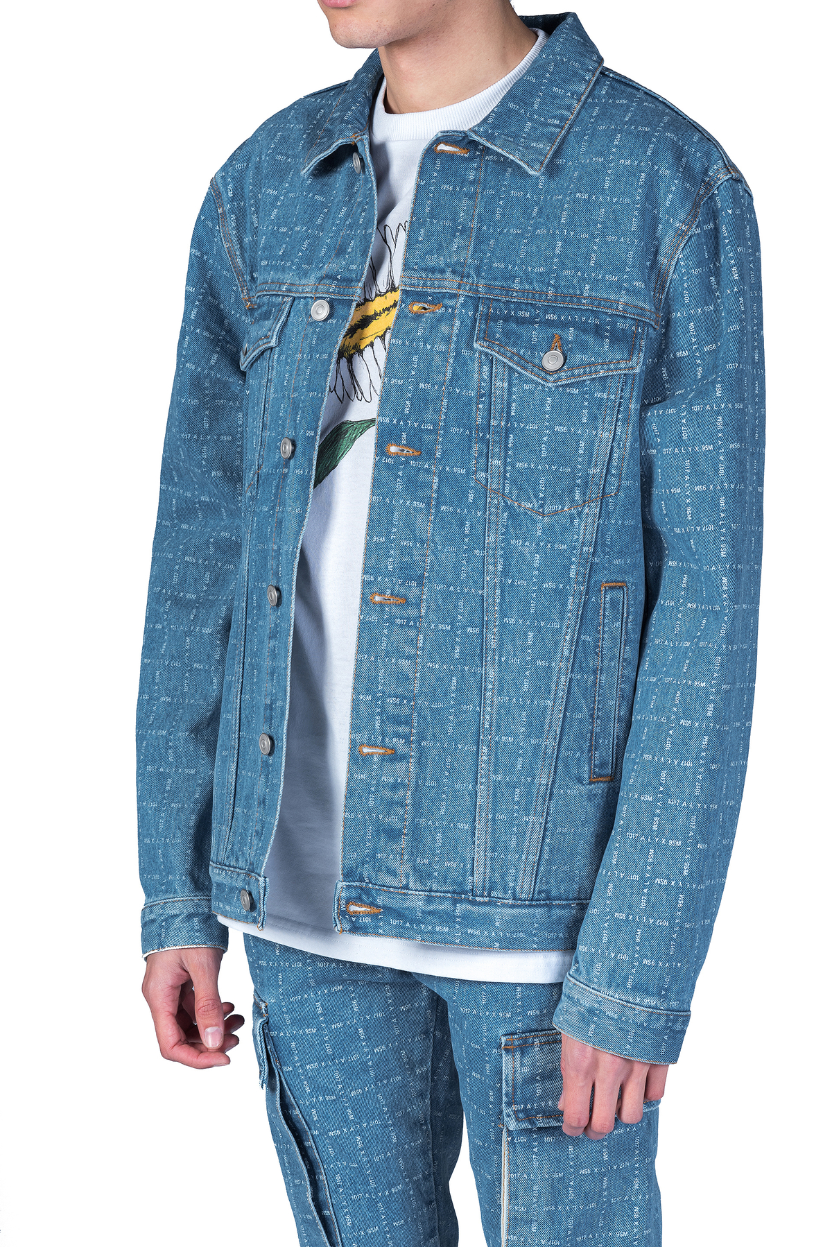 1017 ALYX 9SM Logo Print Denim Jacket | Garmentory