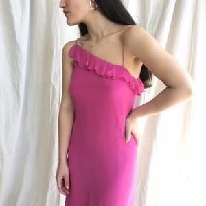 Cocobolo Vintage 90s bias cut silk chiffon party dress - Hot Pink |  Garmentory