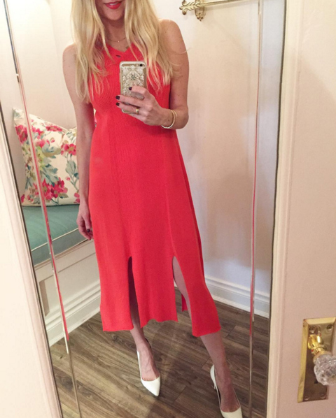 Tess GIberson Rib Knit dress with slash details Tess GIberson Rib Knit dress with slash details
