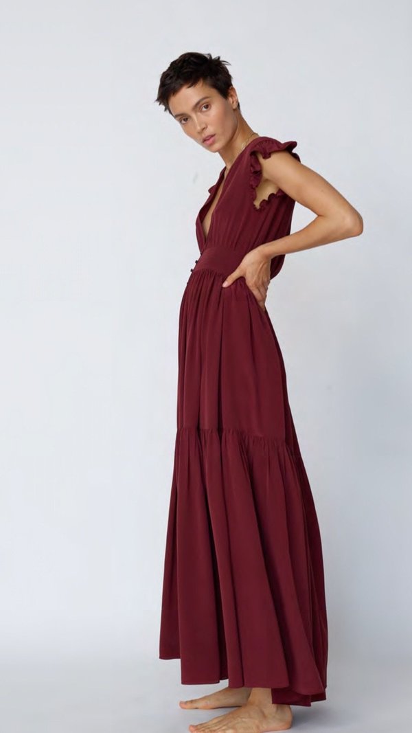 LOUP CHARMANT Mayette Silk Maxi Dress - Raisin | Garmentory