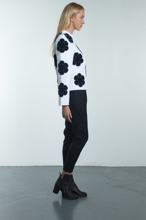 Steven Tai Fuzzy Embroidered Satin Top Steven Tai Fuzzy Embroidered Satin Top