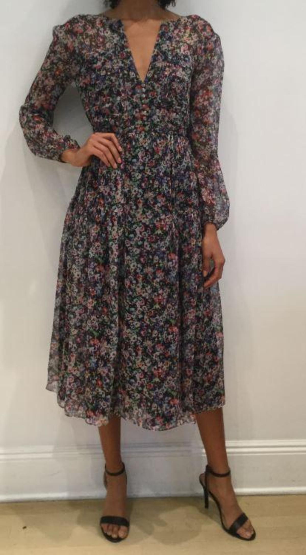 Saloni Yasmeen Dress - NAVY DEWDROPS | Garmentory