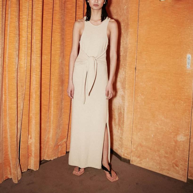 Nanushka Mame tie front knit dress 