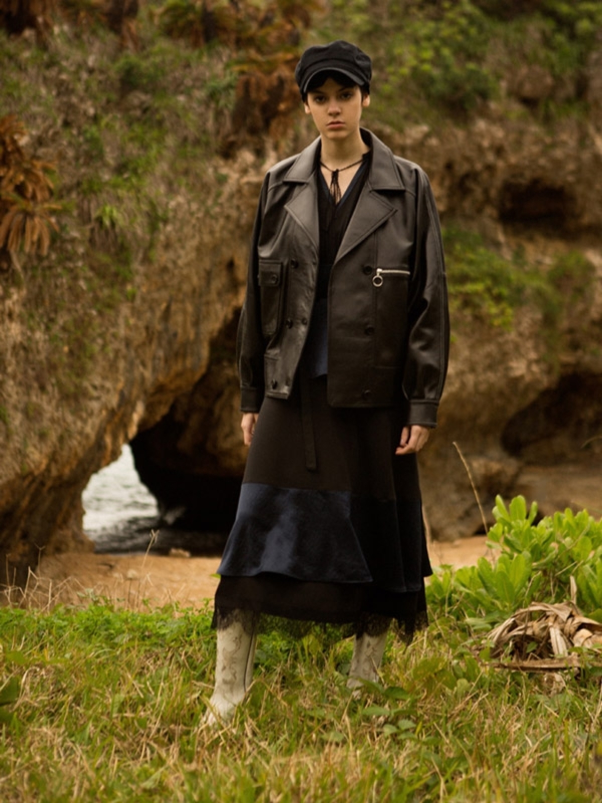 Andersson Bell Piper Dolman Sleeve Lambskin Jacket - Black