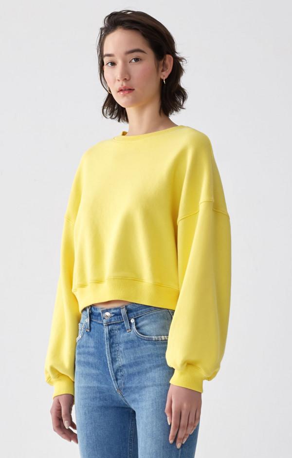 agolde balloon sleeve cropped sweatshirt