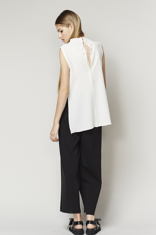 ACHRO BOW BACK HIGH NECK SLEEVELESS TOP - IVORY ACHRO BOW BACK HIGH NECK SLEEVELESS TOP - IVORY