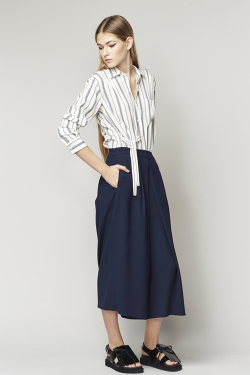 ACHRO PLEATED WIDE LEG CULOTTES - NAVY ACHRO PLEATED WIDE LEG CULOTTES - NAVY