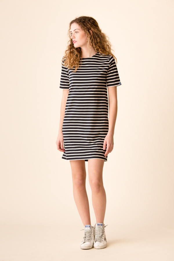 Kule The Tee Dress - Navy/Cream | Garmentory