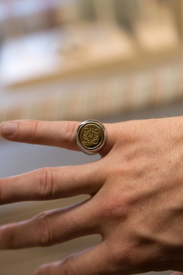 Loewe Silver & Gold Flip Signet Ring - Brass | Garmentory