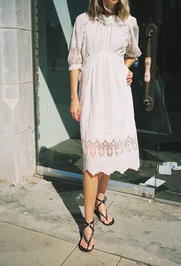 sachin and babi light blue dress ST Tropez Cami Strap Frill Trim Lace Mini Dress White main image 0