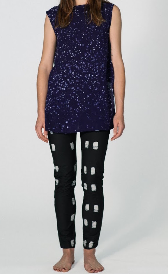 OSEI-DURO TAIFA SPLIT TOP - NAVY SPLATTER OSEI-DURO TAIFA SPLIT TOP - NAVY SPLATTER