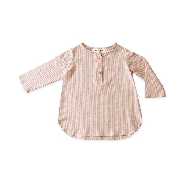 KIDS Go Gently Nation Placket Top - Adobe Stripe KIDS Go Gently Nation Placket Top - Adobe Stripe