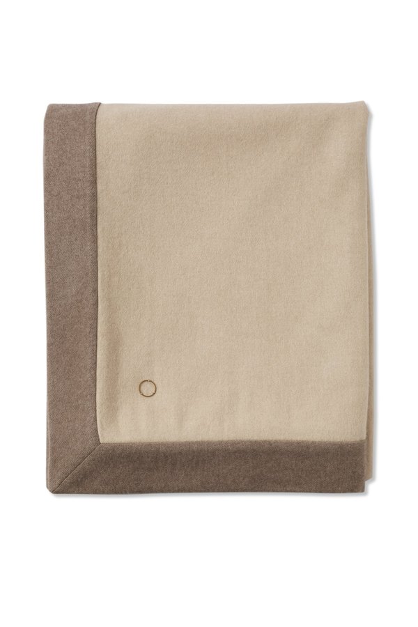 Oyuna Etra Heavyweight Timeless Luxury Cashmere King Size Bedspread - Cream/Melange Taupe Oyuna Etra Heavyweight Timeless Luxury Cashmere King Size Bedspread - Cream/Melange Taupe