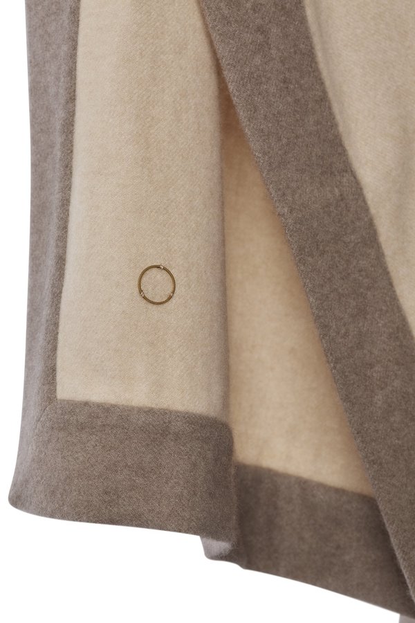 Oyuna Etra Heavyweight Timeless Luxury Cashmere King Size Bedspread - Cream/Melange Taupe Oyuna Etra Heavyweight Timeless Luxury Cashmere King Size Bedspread - Cream/Melange Taupe