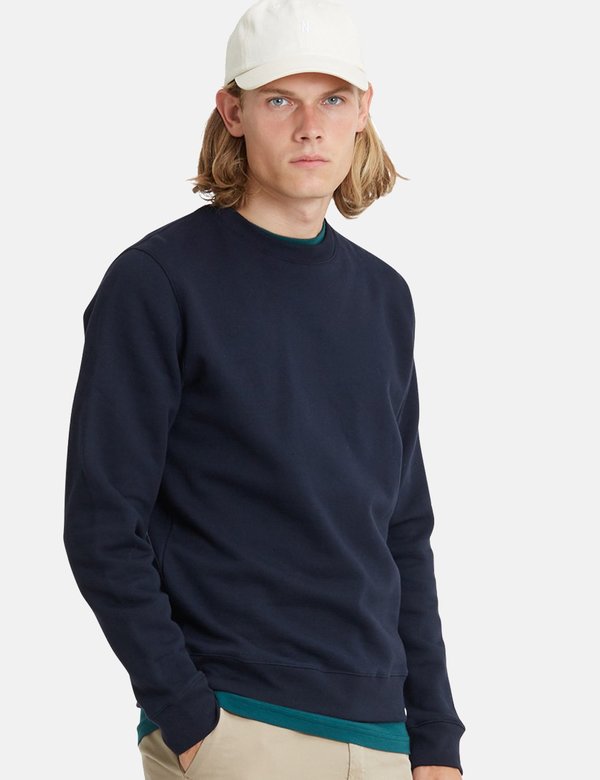 Norse Projects Vagn Classic Sweatshirt - Dark Navy Blue Norse Projects Vagn Classic Sweatshirt - Dark Navy Blue