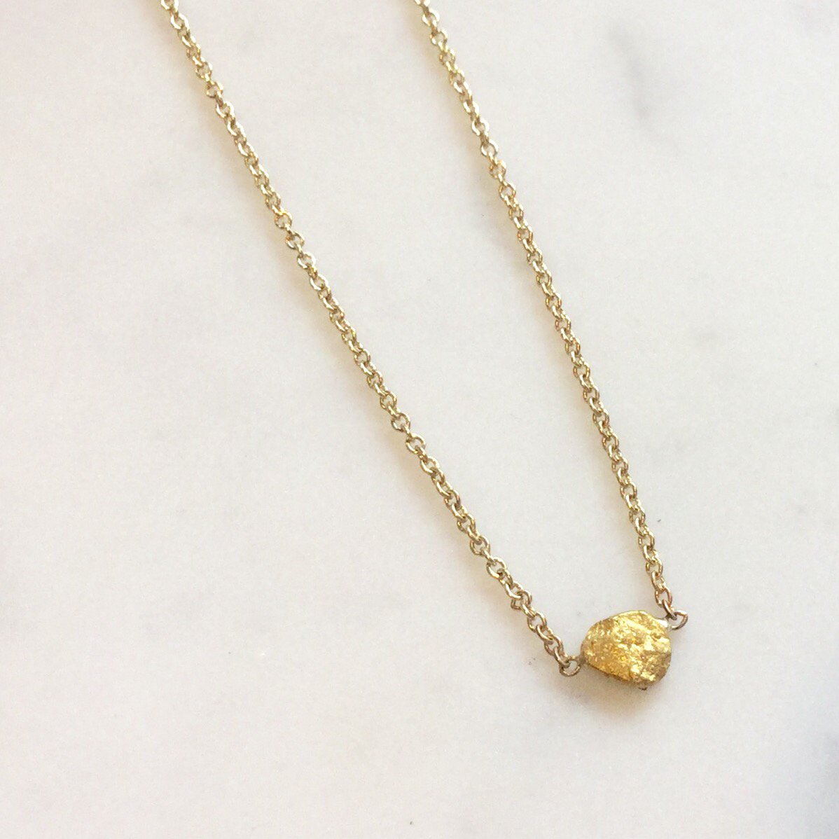 Raw Gold Nugget Necklace - Small 