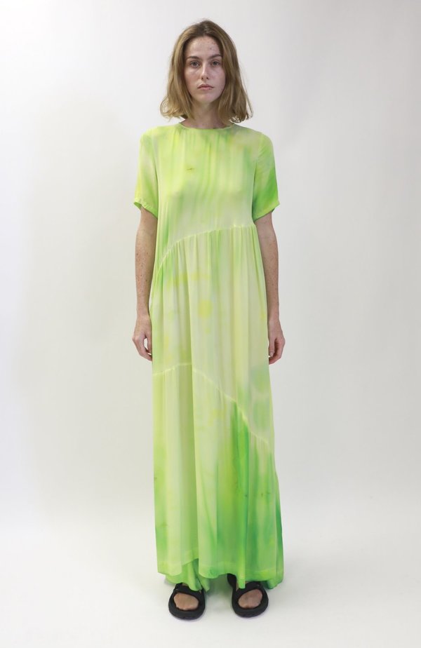 collina strada green dress Plus Size Blue Green Floral A Line Dress main image 0