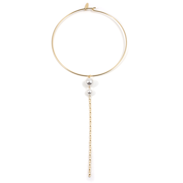 Joomi Lim Choker with Pearls and Long Chain - Gold/White Joomi Lim Choker with Pearls and Long Chain - Gold/White