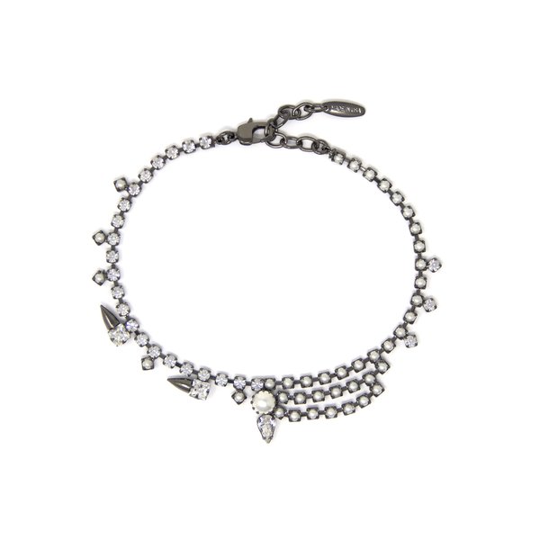 Joomi Lim Crystal & Pearl Choker W/ Spikes - Hematite/Crystal/White Joomi Lim Crystal & Pearl Choker W/ Spikes - Hematite/Crystal/White