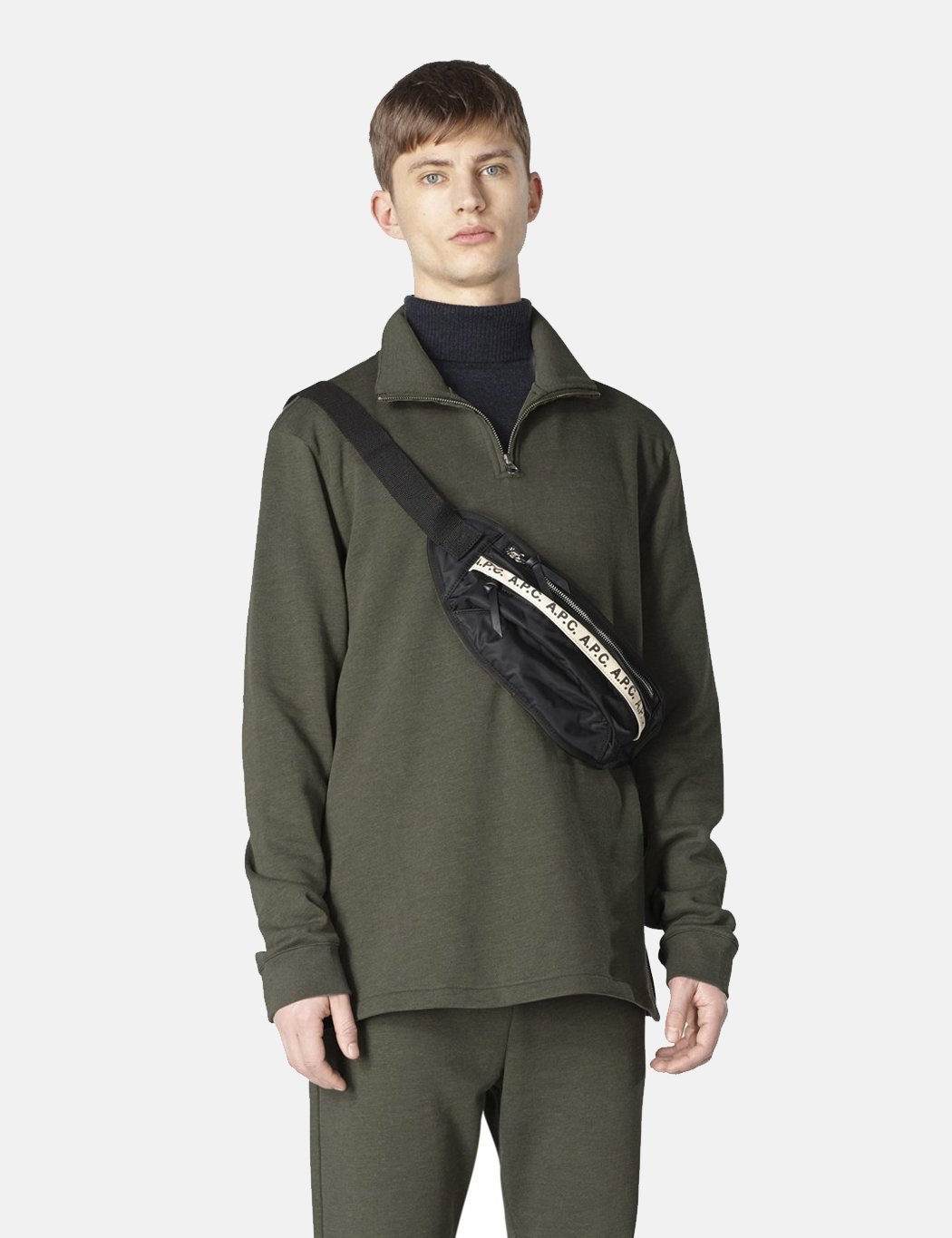 khaki green sweatshirt