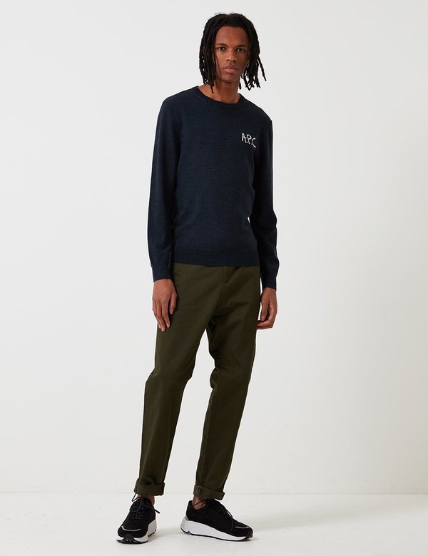 A.P.C. Sapiens Knit Sweatshirt - Navy Blue A.P.C. Sapiens Knit Sweatshirt - Navy Blue
