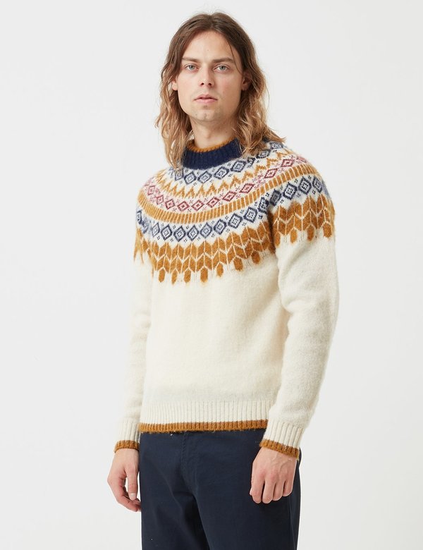 Bellerose Aokas Combo Knit Sweatshirt - Ecru Bellerose Aokas Combo Knit Sweatshirt - Ecru