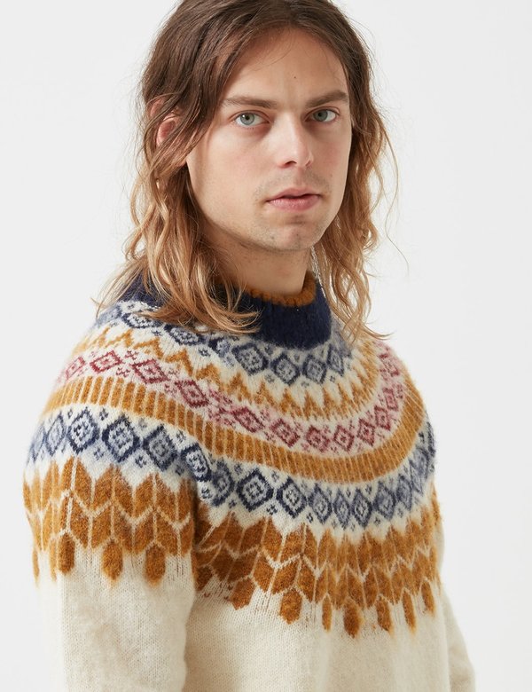 Bellerose Aokas Combo Knit Sweatshirt - Ecru Bellerose Aokas Combo Knit Sweatshirt - Ecru