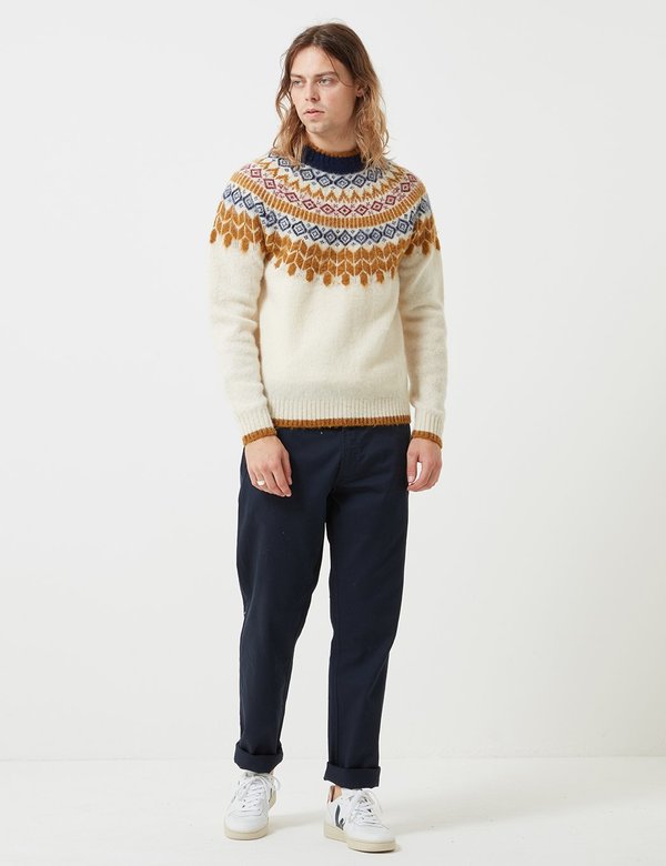 Bellerose Aokas Combo Knit Sweatshirt - Ecru Bellerose Aokas Combo Knit Sweatshirt - Ecru