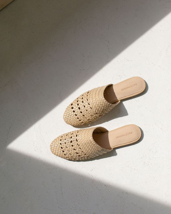 Salt Umber Lily Slides Beige Garmentory