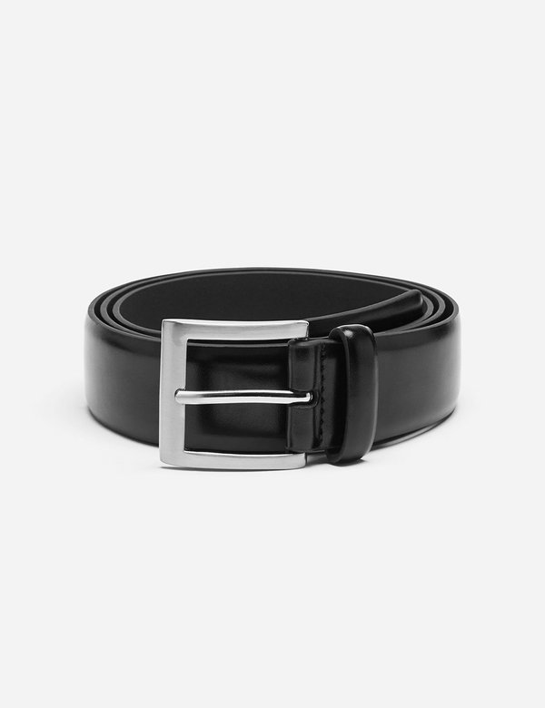 Dents Plain Leather Belt - Black Leather Dents Plain Leather Belt - Black Leather