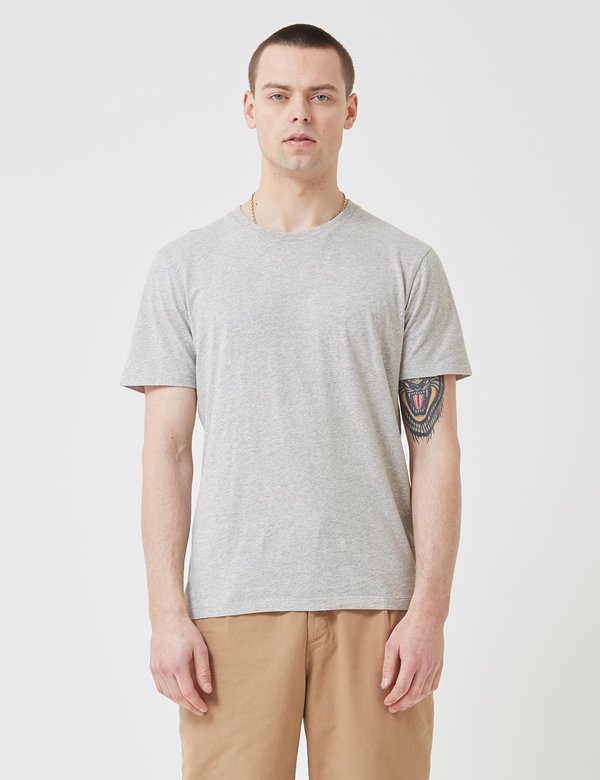 Folk Assembly Tee - Light Grey Melange Folk Assembly Tee - Light Grey Melange