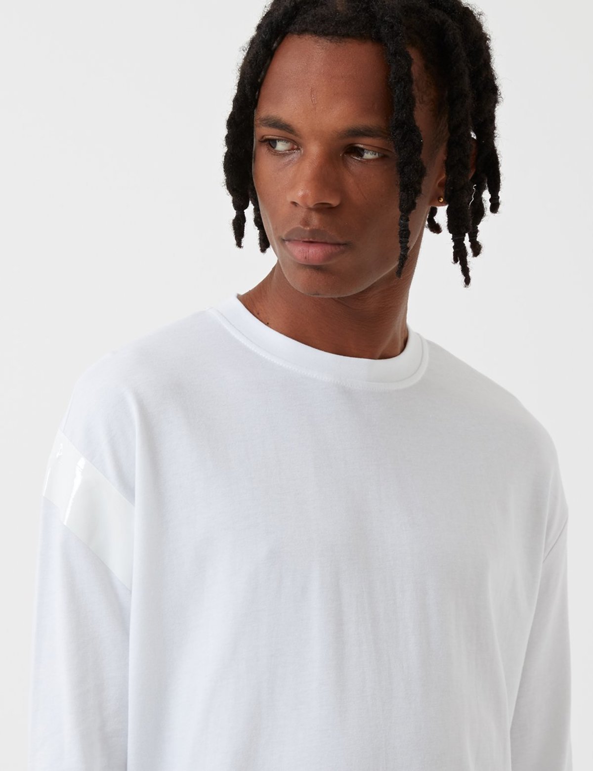 Fred Perry x Raf Simons Tape Detail Long Sleeve T-Shirt - White
