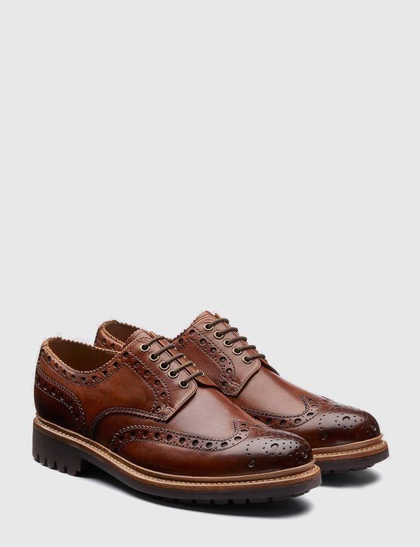 Grenson Archie Leather Commando Sole Shoes - Tan Grenson Archie Leather Commando Sole Shoes - Tan