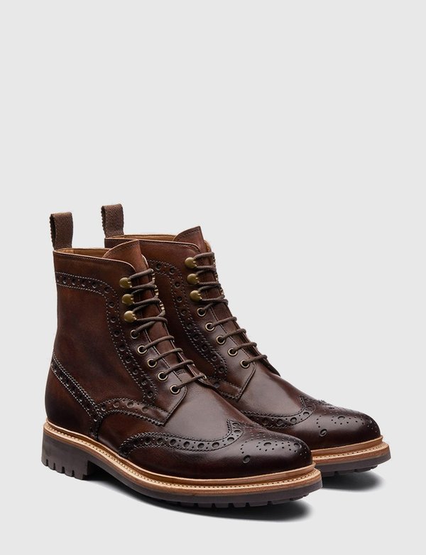 Grenson Fred Commando Sole Leather Boot - Brown Grenson Fred Commando Sole Leather Boot - Brown